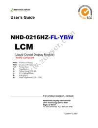 NHD-0216HZ-FL-YBW Datasheet Cover