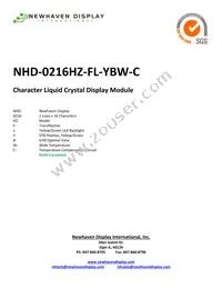 NHD-0216HZ-FL-YBW-C Datasheet Cover