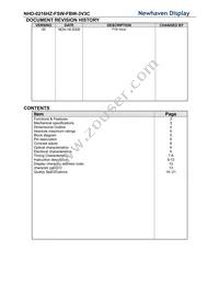 NHD-0216HZ-FSW-FBW-3V3C Datasheet Page 2