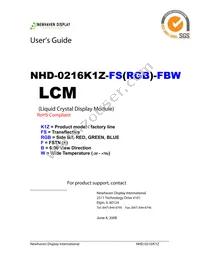 NHD-0216K1Z-FS(RGB)-FBW Datasheet Cover