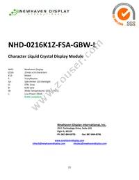 NHD-0216K1Z-FSA-GBW-L Datasheet Cover