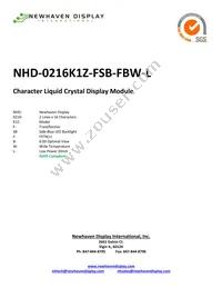 NHD-0216K1Z-FSB-FBW-L Datasheet Cover