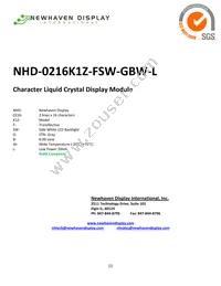 NHD-0216K1Z-FSW-GBW-L Datasheet Cover