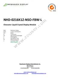 NHD-0216K1Z-NSO-FBW-L Datasheet Cover