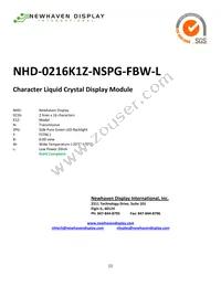 NHD-0216K1Z-NSPG-FBW-L Datasheet Cover