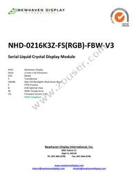 NHD-0216K3Z-FS(RGB)-FBW-V3 Datasheet Cover