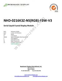 NHD-0216K3Z-NS(RGB)-FBW-V3 Datasheet Cover