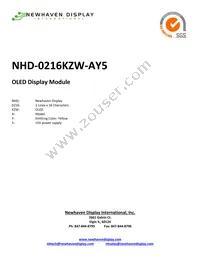 NHD-0216KZW-AY5 Datasheet Cover