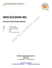 NHD-0216MW-IB3 Datasheet Cover