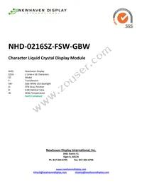 NHD-0216SZ-FSW-GBW Datasheet Cover