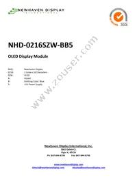 NHD-0216SZW-BB5 Datasheet Cover