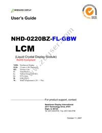 NHD-0220BZ-FL-GBW Datasheet Cover