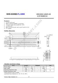 NHD-0220BZ-FL-GBW Datasheet Page 2