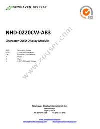 NHD-0220CW-AB3 Datasheet Cover