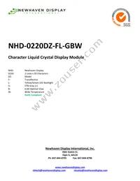 NHD-0220DZ-FL-GBW Datasheet Cover