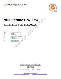 NHD-0220DZ-FSW-FBW Datasheet Cover