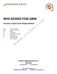 NHD-0220DZ-FSW-GBW Datasheet Cover