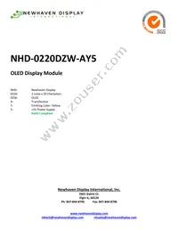 NHD-0220DZW-AY5 Datasheet Cover