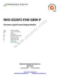 NHD-0220FZ-FSW-GBW-P Datasheet Cover
