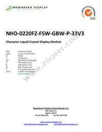 NHD-0220FZ-FSW-GBW-P-33V3 Datasheet Cover