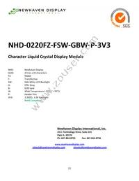 NHD-0220FZ-FSW-GBW-P-3V3 Datasheet Cover