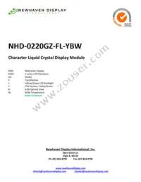 NHD-0220GZ-FL-YBW Datasheet Cover