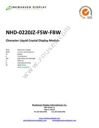 NHD-0220JZ-FSW-FBW Datasheet Cover