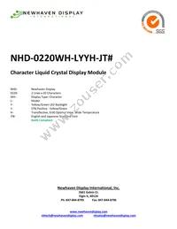 NHD-0220WH-LYYH-JT# Datasheet Cover