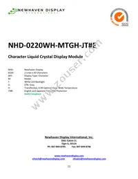 NHD-0220WH-MTGH-JT#E Datasheet Cover