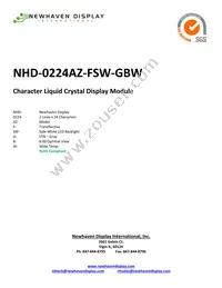 NHD-0224AZ-FSW-GBW Datasheet Cover