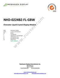 NHD-0224BZ-FL-GBW Datasheet Cover