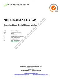 NHD-0240AZ-FL-YBW Datasheet Cover