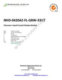 NHD-0420AZ-FL-GBW-33V3 Datasheet Cover