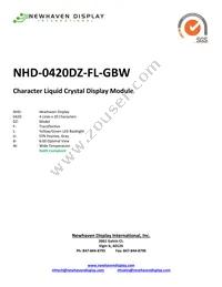 NHD-0420DZ-FL-GBW Datasheet Cover