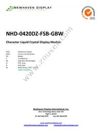 NHD-0420DZ-FSB-GBW Datasheet Cover