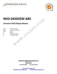 NHD-0420DZW-AB5 Datasheet Cover