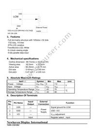 NHD-12032BZ-FSW-GBW Datasheet Page 4