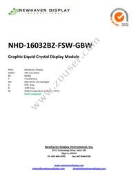 NHD-16032BZ-FSW-GBW Datasheet Cover