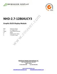 NHD-2.7-12864UCY3 Datasheet Cover