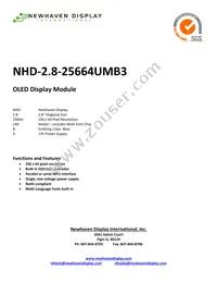 NHD-2.8-25664UMB3 Datasheet Cover