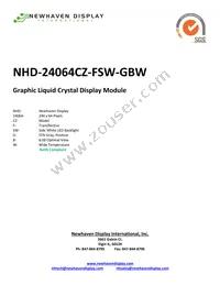 NHD-24064CZ-FSW-GBW Datasheet Cover