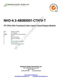 NHD-4.3-480800EF-CTXP#-T Datasheet Cover