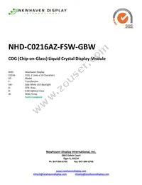 NHD-C0216AZ-FSW-GBW Datasheet Cover