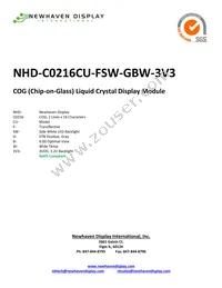 NHD-C0216CU-FSW-GBW-3V3 Datasheet Cover