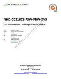 NHD-C0216CZ-FSW-FBW-3V3 Datasheet Cover