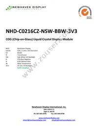 NHD-C0216CZ-NSW-BBW-3V3 Datasheet Cover