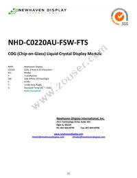 NHD-C0220AU-FSW-FTS Datasheet Cover