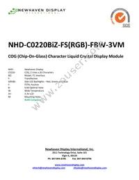 NHD-C0220BIZ-FS(RGB)-FBW-3VM Datasheet Cover
