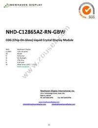 NHD-C12865AZ-RN-GBW Datasheet Cover