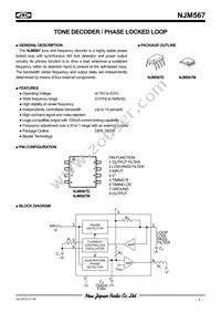 NJM567D Datasheet Cover